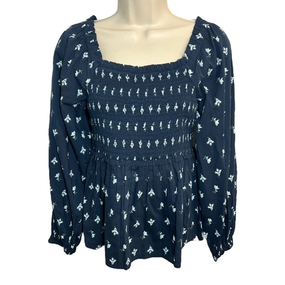 Nautica Women’s Sustainably Crafted Printed Square Neck Top Navy Seas Size XS - Picture 1 of 9